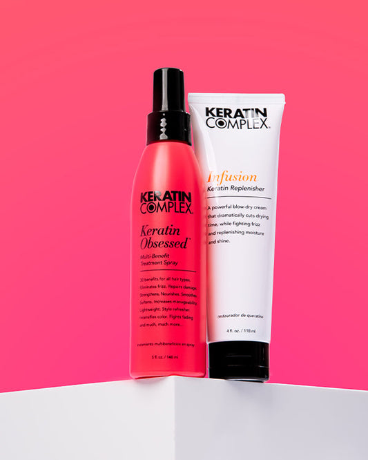 Keratin Complex styling products for smooth glossy blow dry results