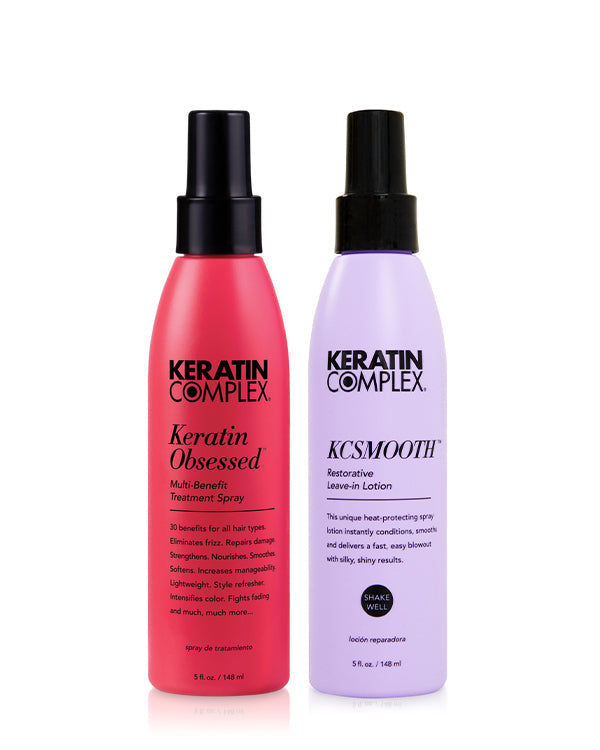 Keratin Obsessed Multi-Benefit Spray and KCSMOOTH Restorative Leave-in Lotion - Keratin Complex UK