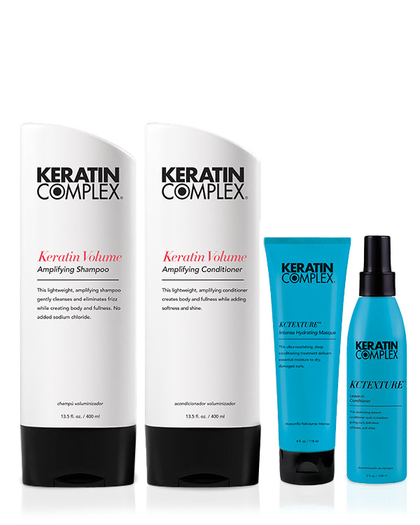 Keratin Complex KCTEXTURE curl enhancing bundle with shampoo conditioner masque and leave-in for textured hair