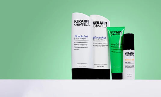 Keratin Complex hair repair products designed to strengthen and restore damaged hair