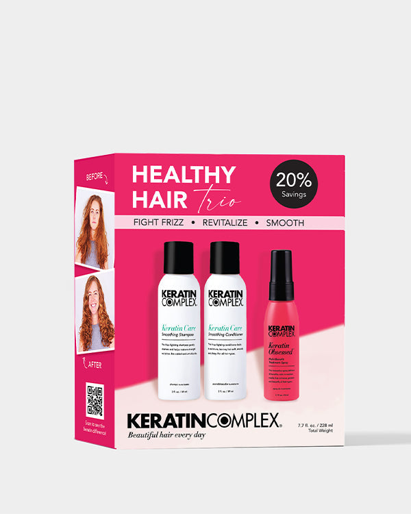 Keratin Complex gift-ready hair care bundle designed for smooth and healthy looking hair