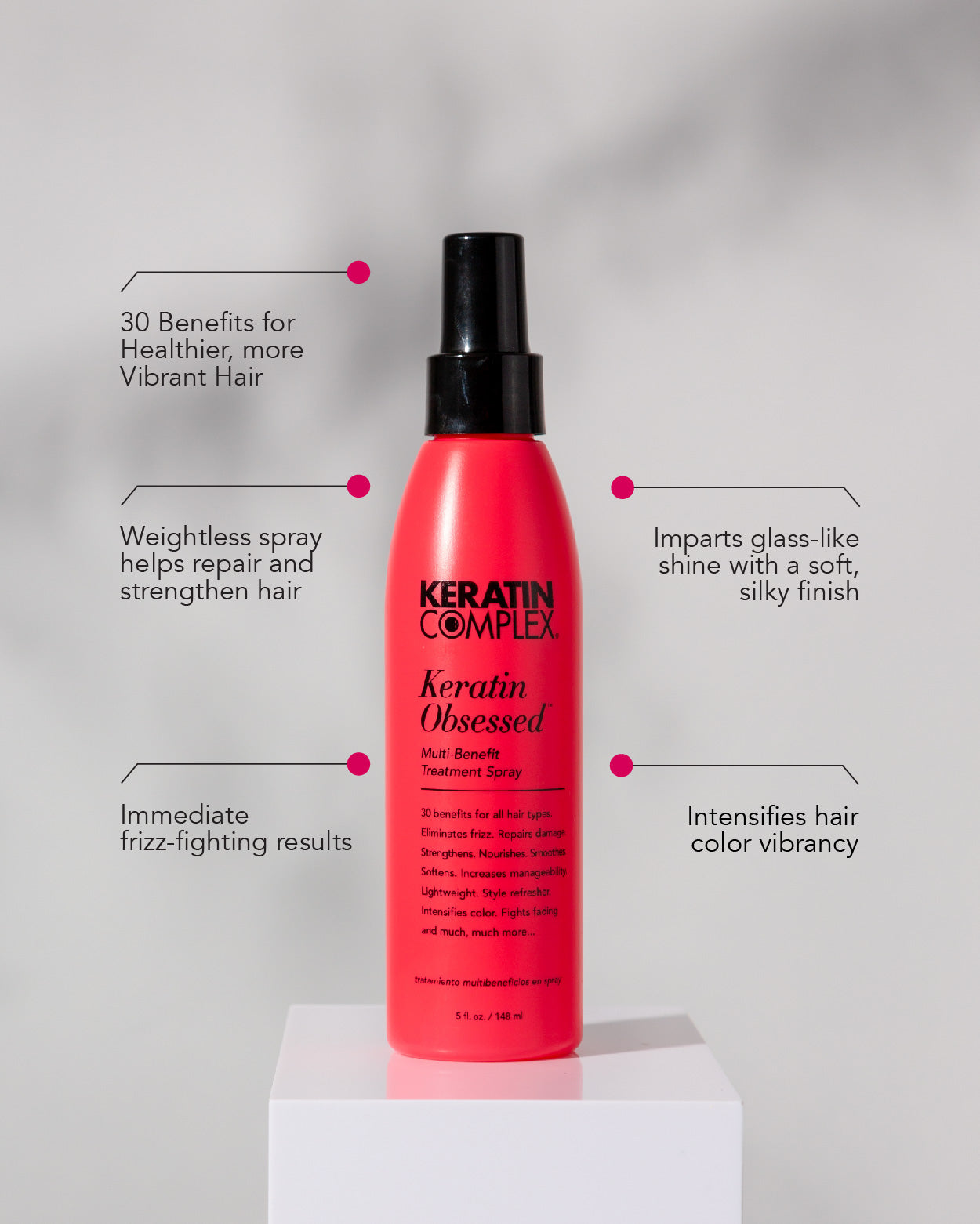 Keratin Complex multi-benefit treatment spray for smoothing frizz and styling curls