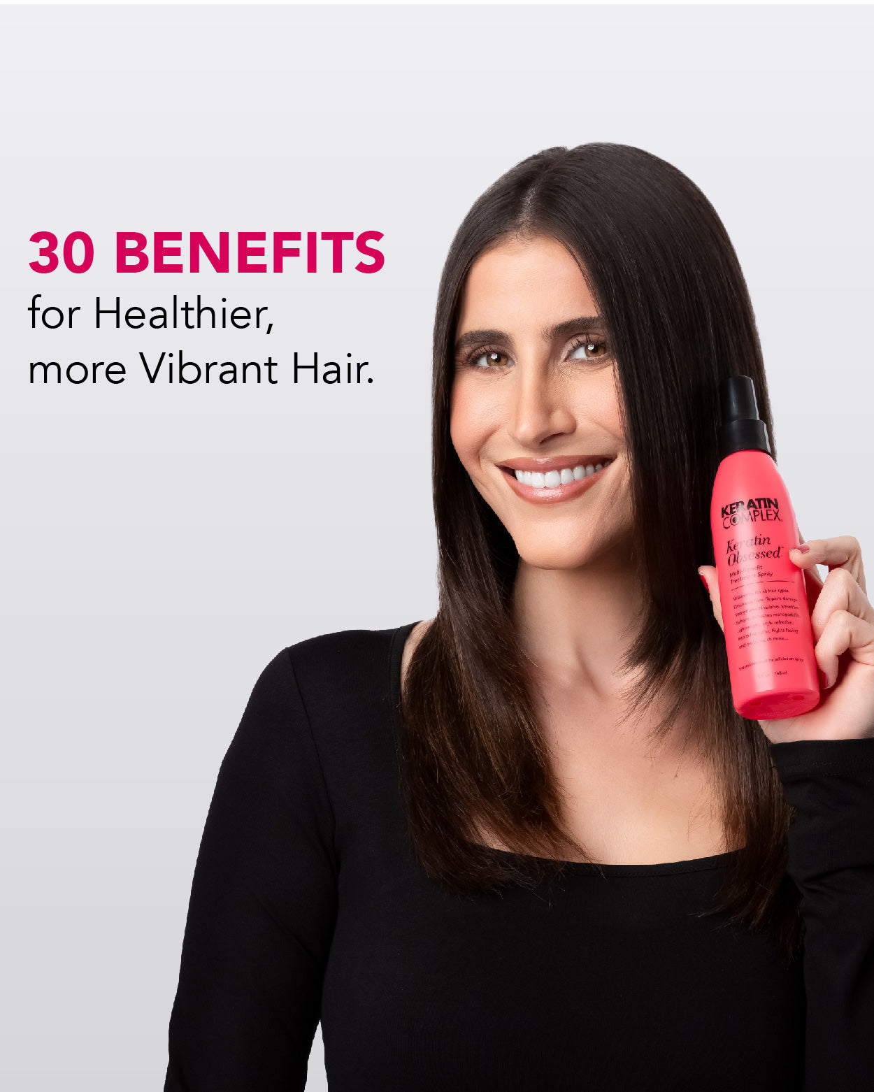Keratin Complex multi benefit hair treatment for shine frizz control and smoothness