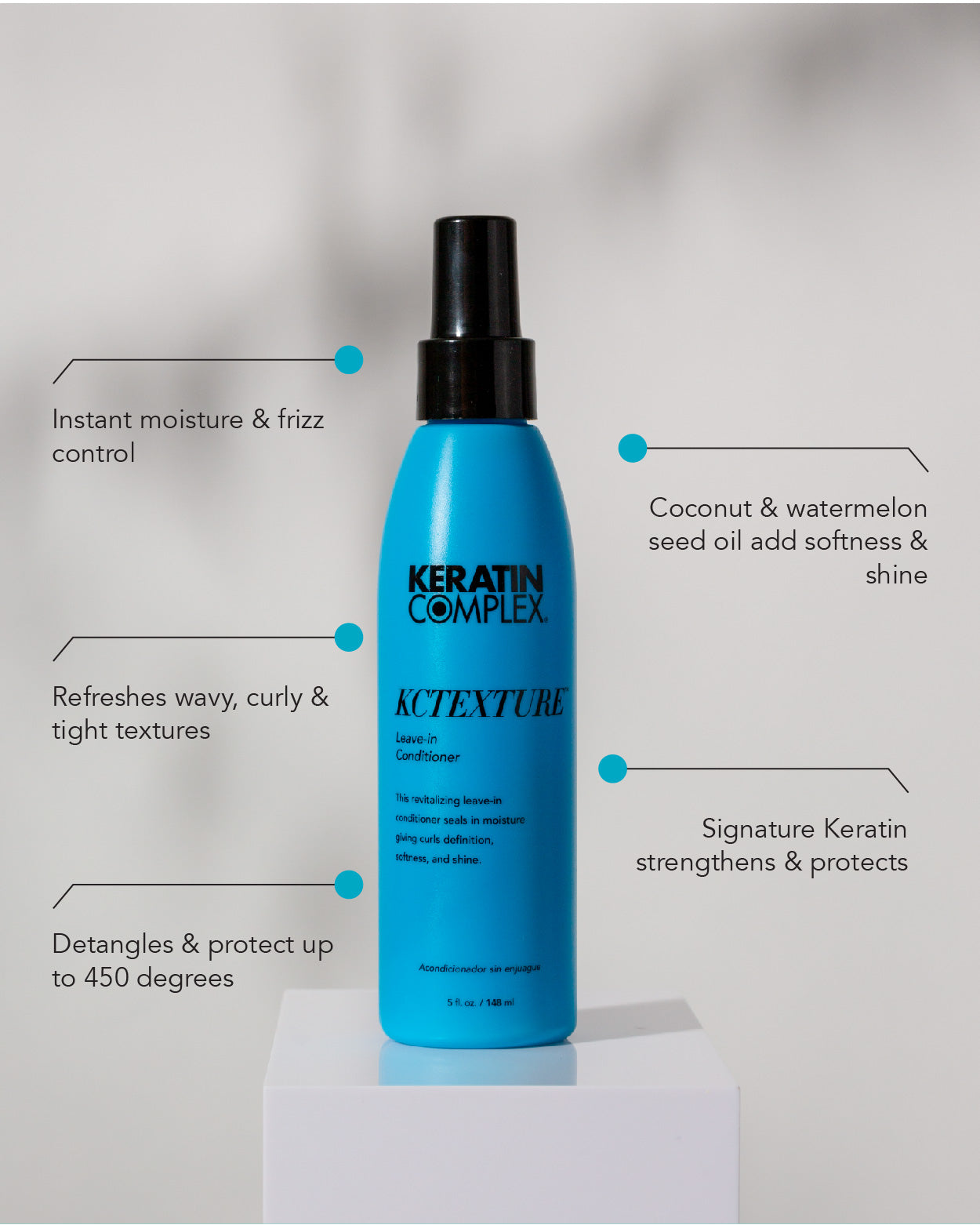 KCTEXTURE leave-in conditioner for detangling hydrating and enhancing natural curl pattern