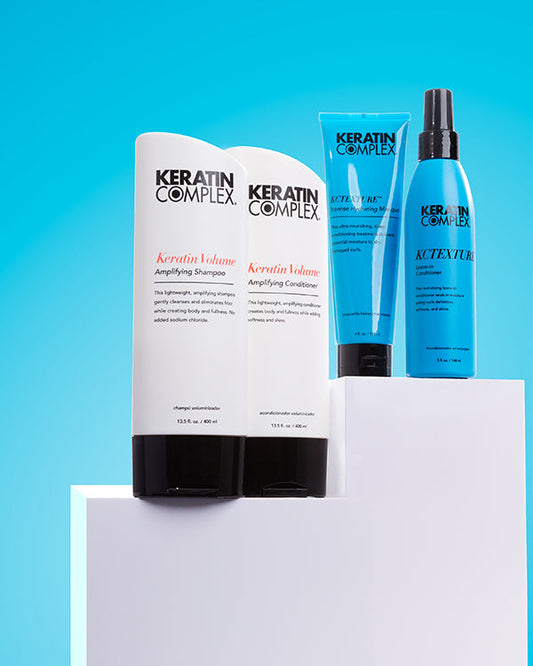 Keratin Complex textured hair care set for defining curls and improving moisture balance