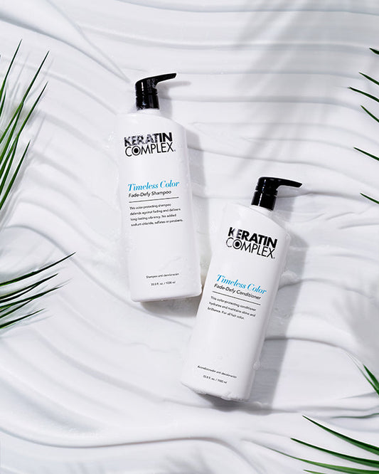 Keratin Complex Timeless Colour shampoo and conditioner set lifestyle product shot