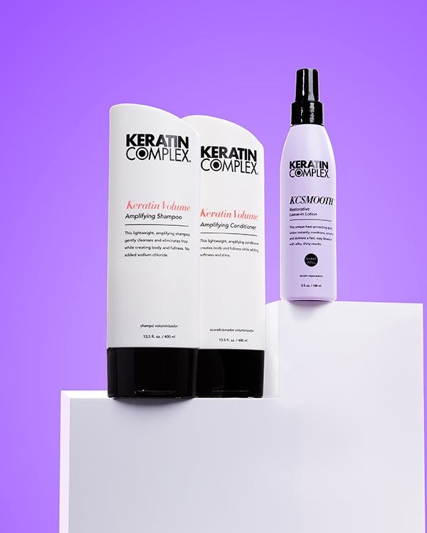 Keratin Complex volume amplifying shampoo and conditioner for fine or flat hair types